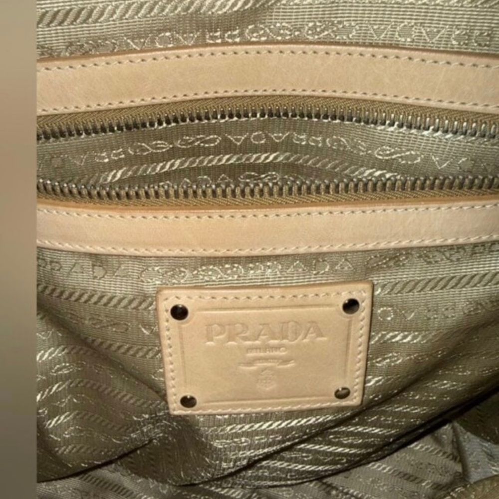 Prada Tan Leather Shoulder Bag with Buckle Straps - Picture 5 of 10